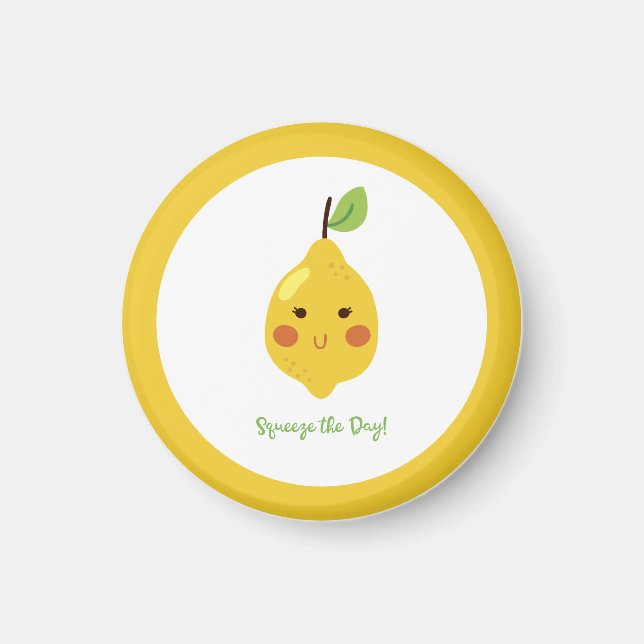 Squeeze the Day Punny Lemon Magnet (Vorne)