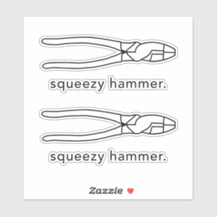 Squeezy Hammer Funny Electrical Aufkleber