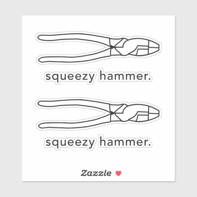 Squeezy Hammer Funny Electrical Aufkleber (Blatt)
