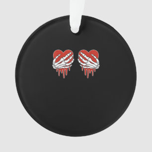 Squelette anti-Valentin mains coeur Goth