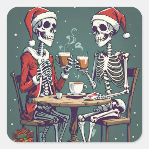 Squelette autocollants du Père Noël
