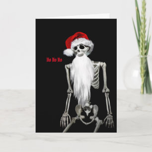 Squelette avec longue barbe Carte de Noël