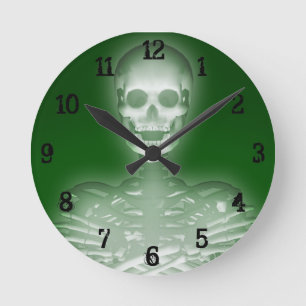 Squelette brillant : Horloge murale