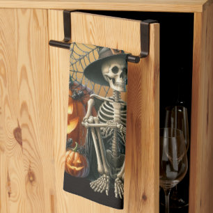 Squelette Citrouille Halloween serviettes de cuisi