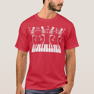 Squelette dansant en T-shirt Piano Tshirt
