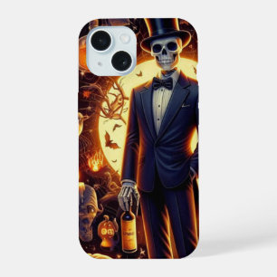 Squelette d'Halloween dans un Tux avec chapeau sup