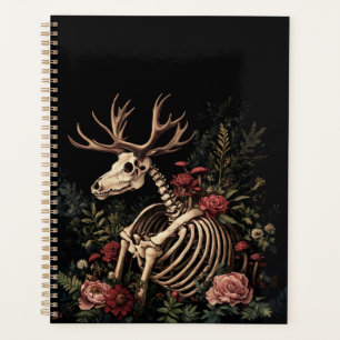 Squelette gothique floral de cerfs