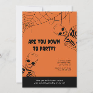 Squelette Halloween Invitation de la fête des adul
