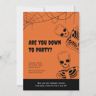 Squelette Halloween Invitation de la fête des adul