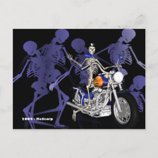Squelette Sur Chopper - Carte Postale