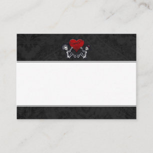 Squelettes tenant les cartes rouges d'endroit de