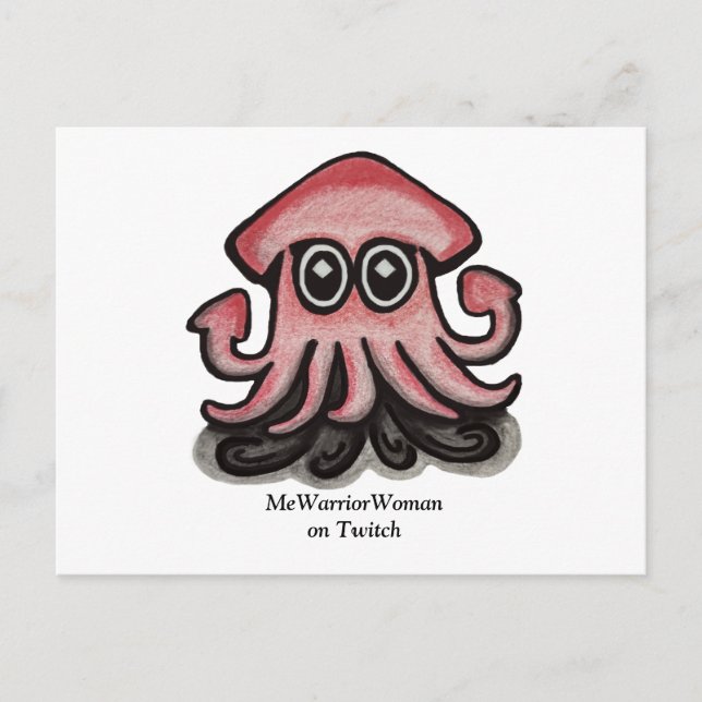 Squido Tintenfisch, MeWarriorFrau auf Twitch Postkarte (Vorderseite)