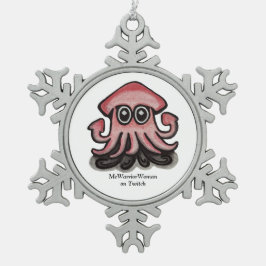 Squido Tintenfisch, MeWarriorFrau auf Twitch Schneeflocken Zinn-Ornament