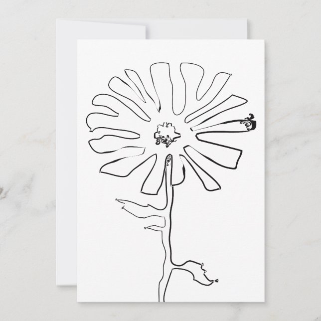 Squiggle-Blume Einladung (Vorderseite)