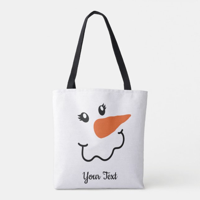 Squiggle-Mouth Snowman Design Tote Bag Tasche (Rückseite)