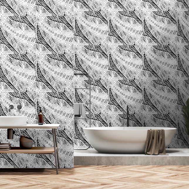 Squiggles Diagonal Tapete (Badezimmer)