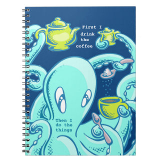 Squiggles die Krake: Perfekter Kaffee (blau) Notizblock