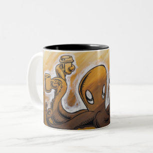 Squiggles: Koffein in allen seinen Formen Zweifarbige Tasse