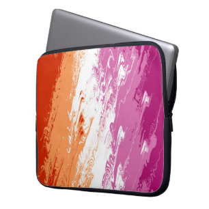 Squiggly Trippy Groovy Abstrakte Lesbische Pride-F Laptopschutzhülle