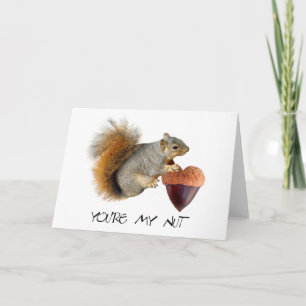 Squirrel Acorn Heart Nut Card Feiertagskarte