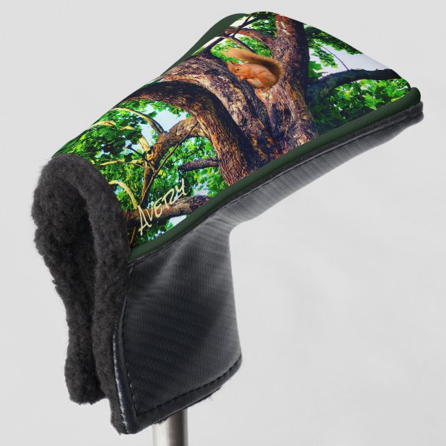 Squirrel Animal - w/ initials or Add Name Golf Headcover (3/4 Vorderseite)