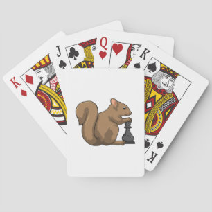 Squirrel at Chess with Chess piece Bishop Spielkarten