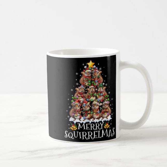 Squirrel Christmas Tree Lights Merry Squirrelmas S Kaffeetasse (Rechts)