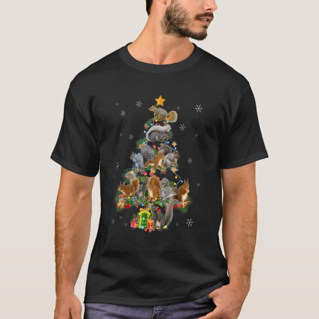 Squirrel Christmas Tree Squirrel  Xmas T-Shirt (Vorderseite)