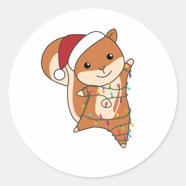 Squirrel Christmas Winteranimals Runder Aufkleber (Vorderseite)
