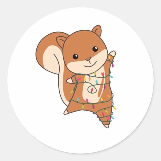 Squirrel Christmas Winteranimals Runder Aufkleber (Vorderseite)
