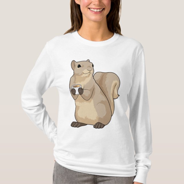 Squirrel Coffee Cup T-Shirt (Vorderseite)