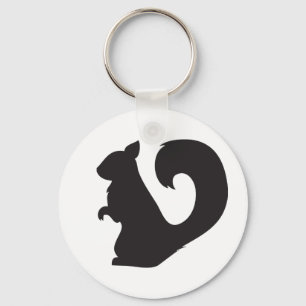 Squirrel critter woodland silhouette graphic schlüsselanhänger