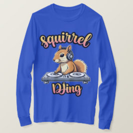 Squirrel DJ Party Vibes Funny Retro DJ T-Shirt