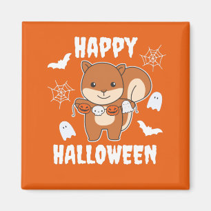 Squirrel Happy Halloween Pumpkin Anzug Magnet