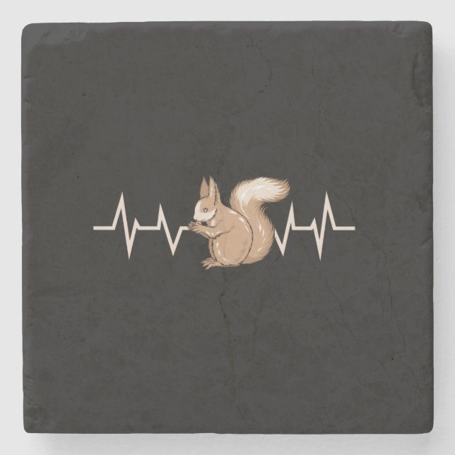 Squirrel Heartbeat Steinuntersetzer (Vorderseite)