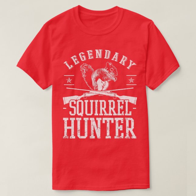 Squirrel Hunter Riffle Shotgun Jagd Wildlife T-Shirt (Design vorne)