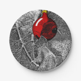 Squirrel in Christmas Tree Pappteller