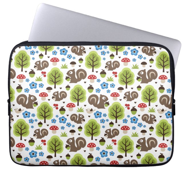 Squirrel in The Oak Forest Pattern Laptopschutzhülle (Vorderseite)