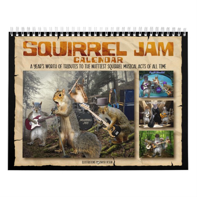 Squirrel Jam - Eichhörnchen-Musiker-Kalender Kalender (Titelbild)