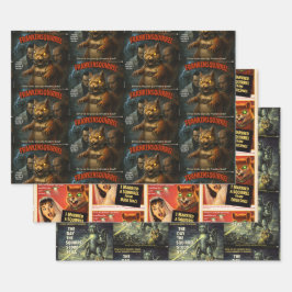 Squirrel Monster Movies Geschenkpapier Set