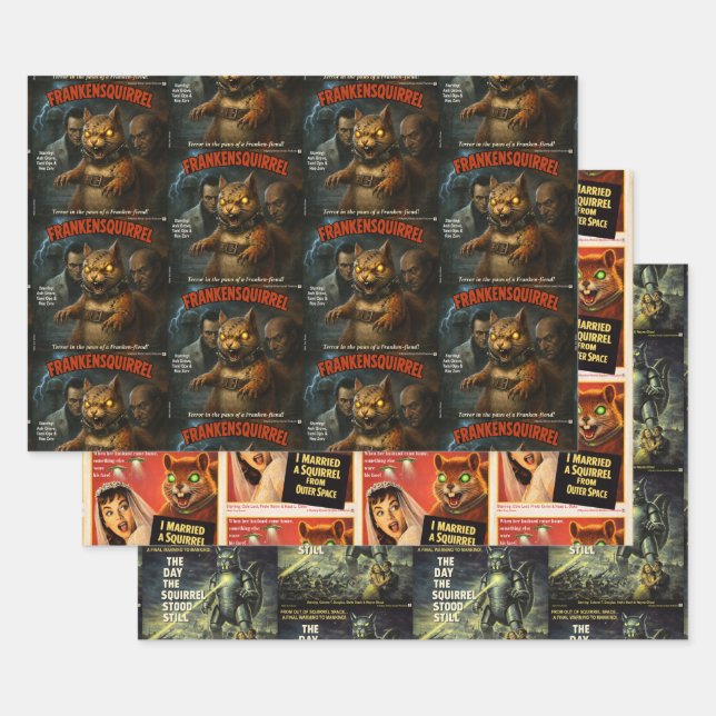 Squirrel Monster Movies Geschenkpapier Set (Set)