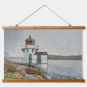 Squirrel Point Leuchtturm Wandteppich Mit Holzrahmen