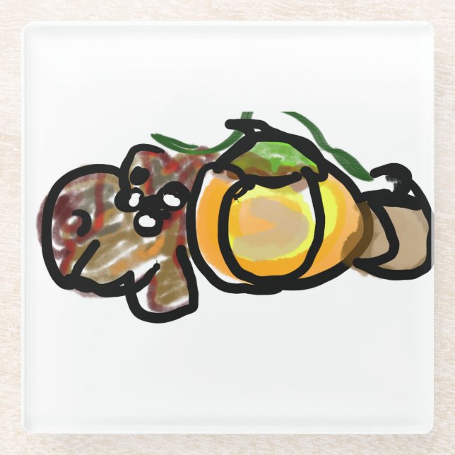 Squirrel pumpkins  glasuntersetzer (Vorderseite)