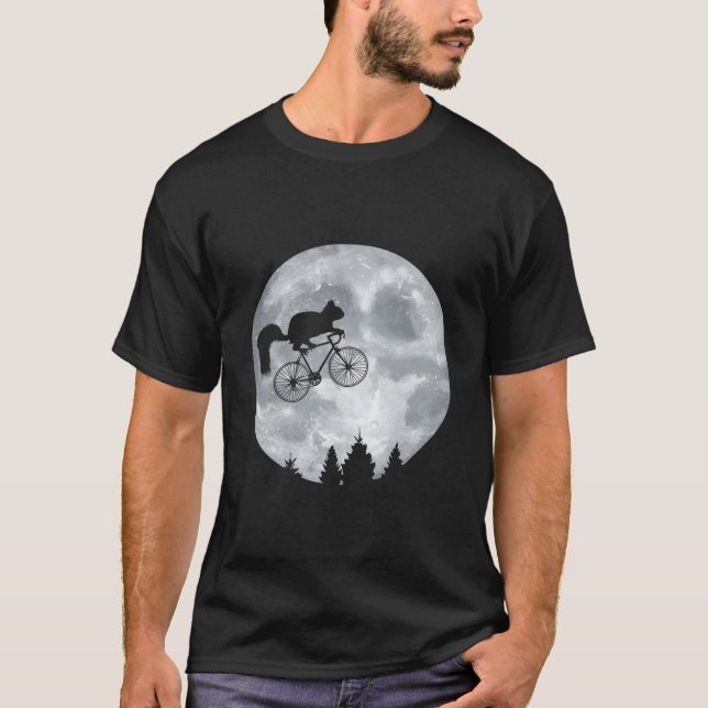 Squirrel Riding Moon Bike Halloween Lunar Cycling T-Shirt (Vorderseite)