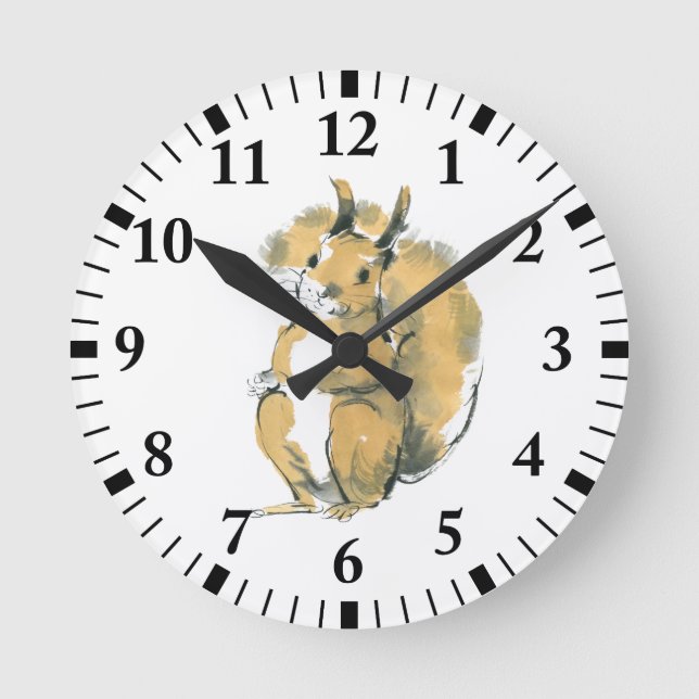Squirrel Runde Wanduhr (Vorderseite)