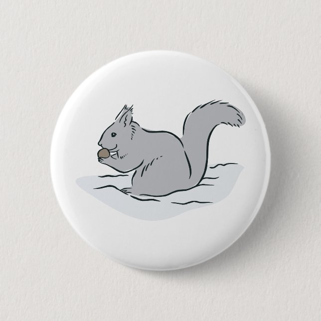 Squirrel Sciuridae Chipmunks Marmots Cute Cartoon Button (Vorderseite)