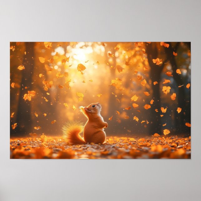 Squirrel Wild Animal Loving Portrait  Poster (Vorne)