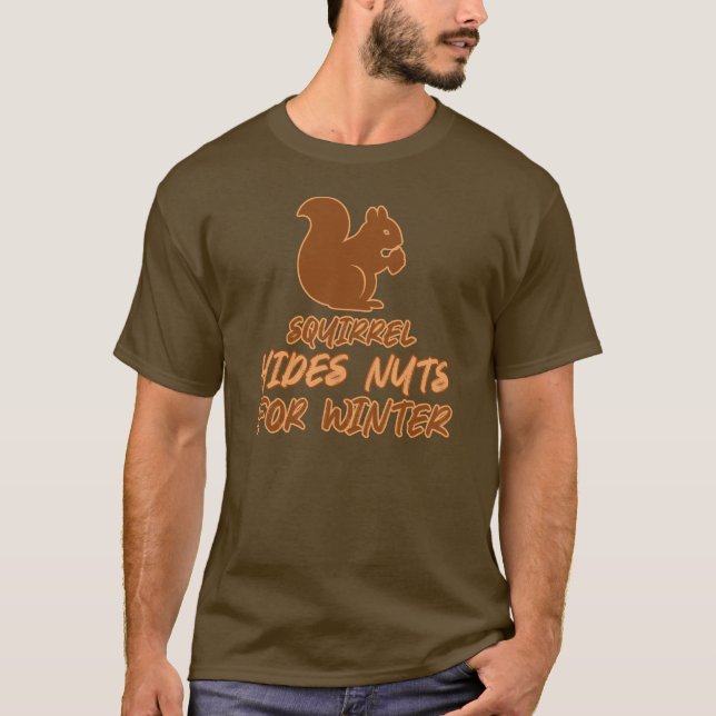 Squirrel Winter Storm Warning Design T-Shirt (Vorderseite)