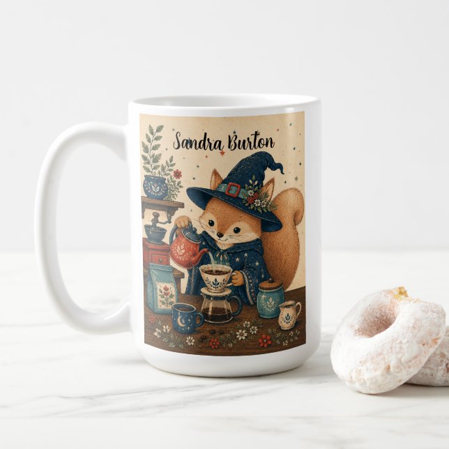 Squirrel Witch Kaffee Kaffeetasse (Mit Donut)