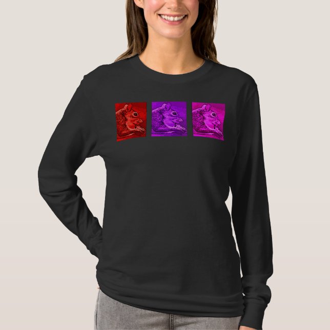 "Squirrelhol" Jeweltones T-Shirt (Vorderseite)